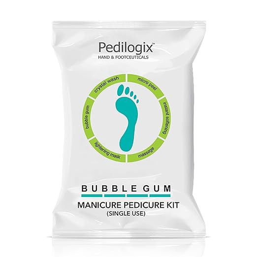 O3+ Pedilogix Bubblegum Manicure Pedicure Kit for Hand and Feet Lightening, Softening and Massage (1 Pc, 55 g 10ML)