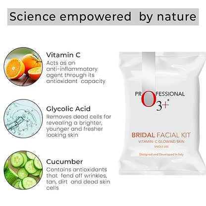 O3+ Bridal Facial Kit Vitamin C for Glowing Skin and Radiant Complexion Suitable for All Skin Types