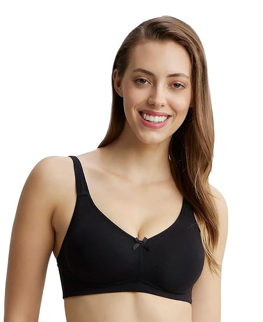 Jockey FE41 Women's Everyday Bra | Wirefree | Non Padded | Full Coverage | Concealed Shaper Panel | Super Combed Cotton Elastane Fabric