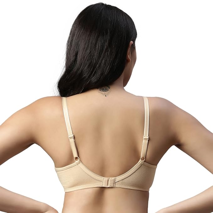 Enamor Smoothening Women's Cotton Everyday Balconette T-Shirt Bra - All Day Comfort, Full Support, Padded, Wirefree, Medium-Coverage - A017