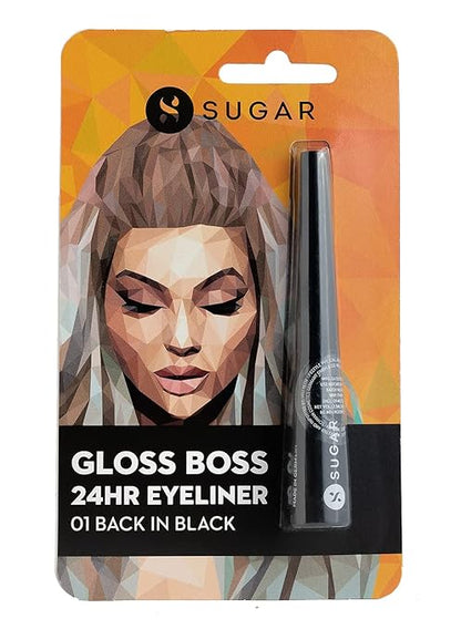 SUGAR Cosmetics Gloss Boss 24Hr Glossy Eyeliner Gel With Brush | Smudeproof & Waterproof