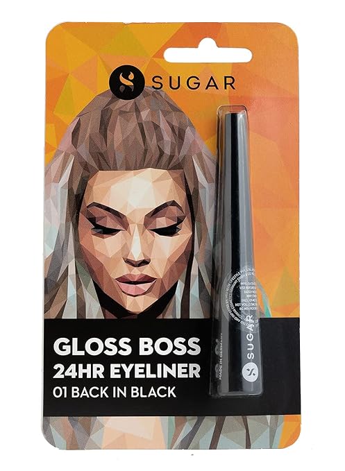 SUGAR Cosmetics Gloss Boss 24Hr Glossy Eyeliner Gel With Brush | Smudeproof & Waterproof