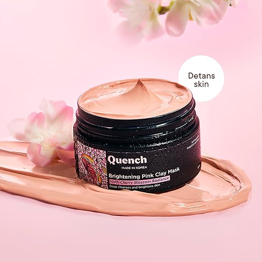 Quench Brightening Pink Clay Mask  Korean Clay Mask with Cherry Blossom & Kaolin Clay  Made in Korea (50ml)