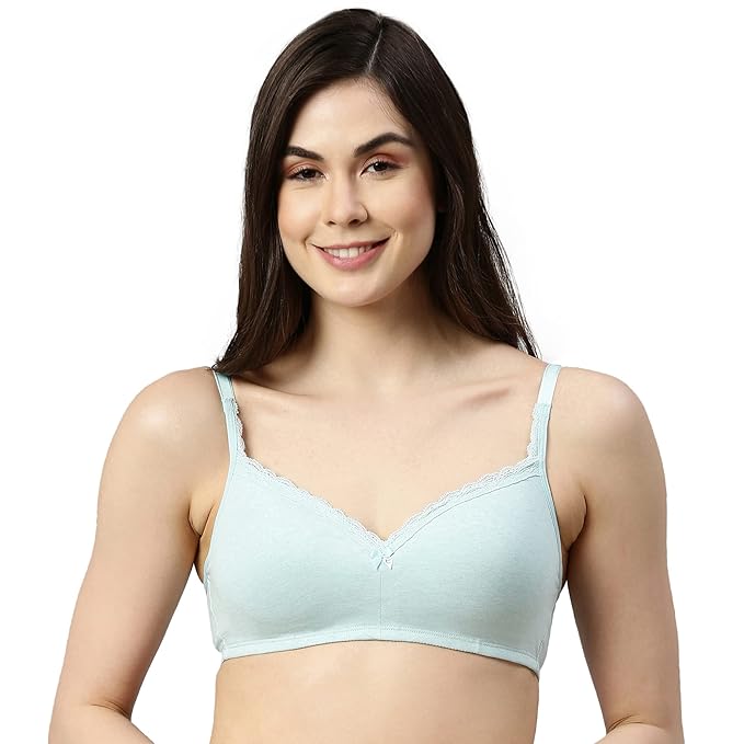 Enamor Smoothening Women's Cotton Everyday Balconette T-Shirt Bra - All Day Comfort, Full Support, Padded, Wirefree, Medium-Coverage - A017