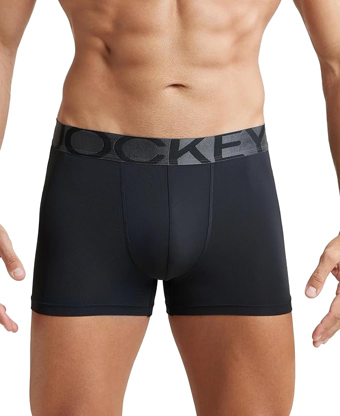 Jockey IC28 Men's Tactel Microfiber Elastane Stretch Solid Trunk with Moisture Move Treatment