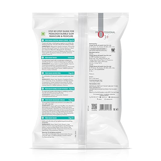 O3+ Pedilogix Bubblegum Manicure Pedicure Kit for Hand and Feet Lightening, Softening and Massage (1 Pc, 55 g 10ML)