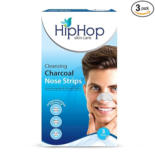 HipHop Skincare Charcoal Nose Strips Men Blackhead Remover (3 Strips)