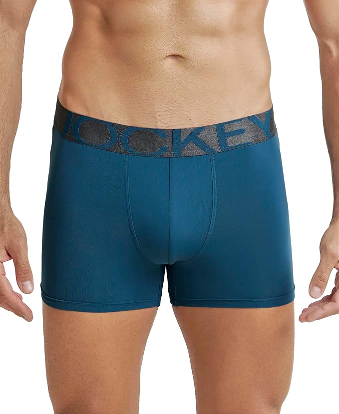 Jockey IC28 Men's Tactel Microfiber Elastane Stretch Solid Trunk with Moisture Move Treatment