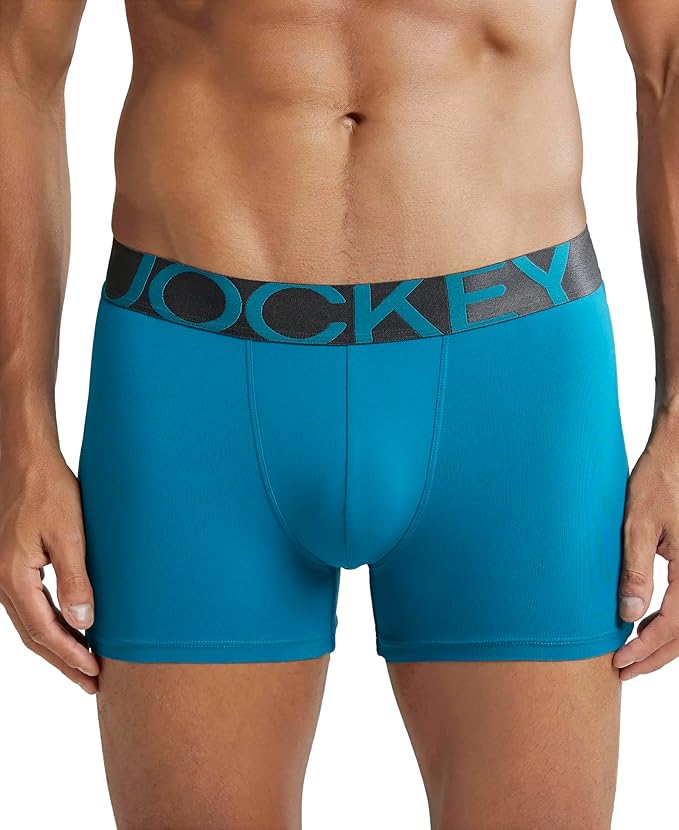 Jockey IC28 Men's Tactel Microfiber Elastane Stretch Solid Trunk with Moisture Move Treatment