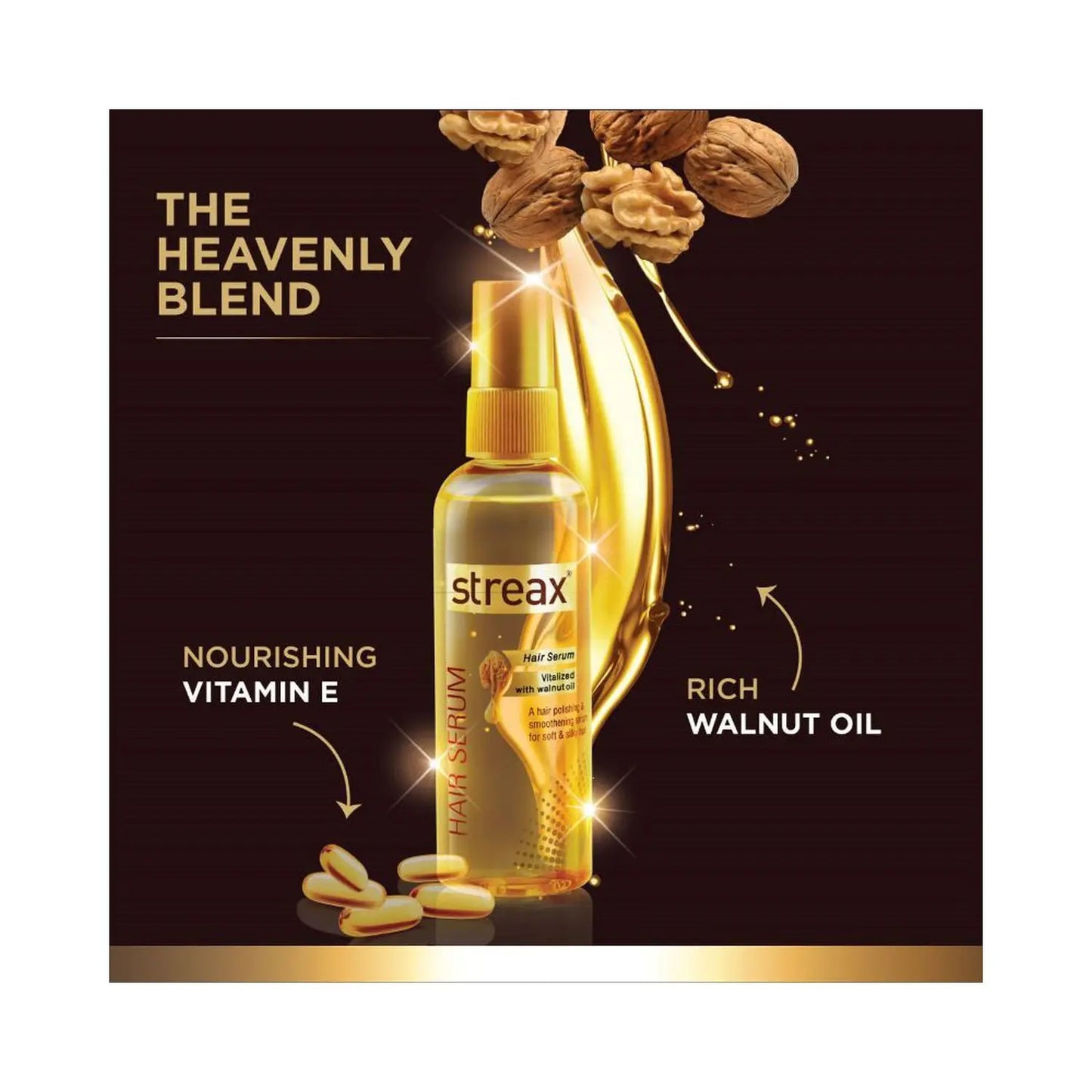 Streax Hair Serum Vitalised With Walnut Oil (90ml)