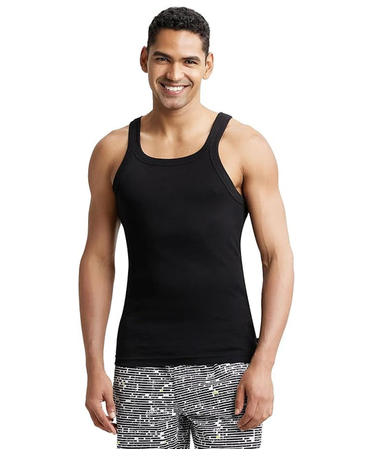 Jockey US26 Men's Super Combed Cotton Rib Square Neckline Vest
