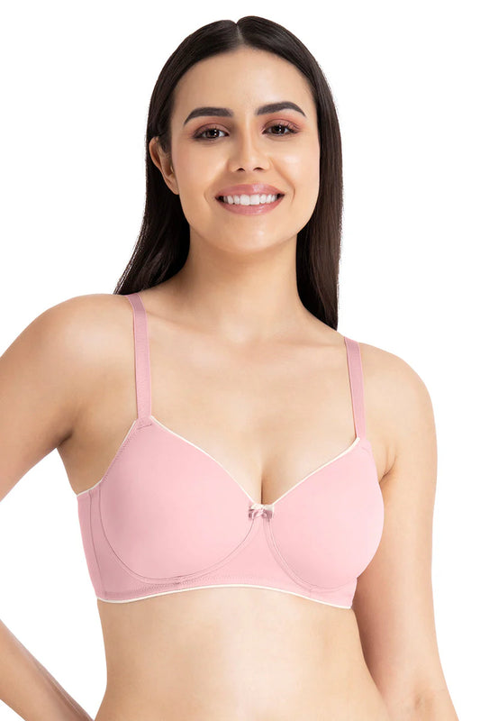 Amante  Casual Chic Solid Padded Non-Wired T-Shirt Bra-10901