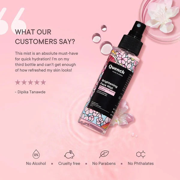 Quench Brightening Face Mist Toner with Cherry Blossom Radiance - 100 ML