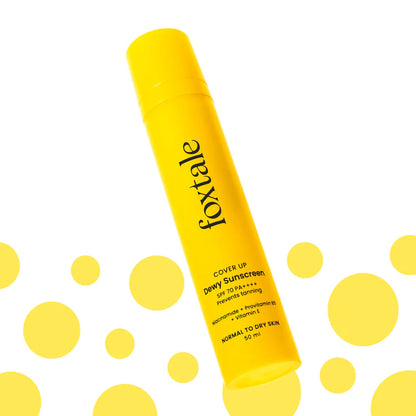 Foxtale SPF 70 Dewy Finish Sunscreen for Dry Skin Provides protection from UV rays and enhances overall complexion | 50ml