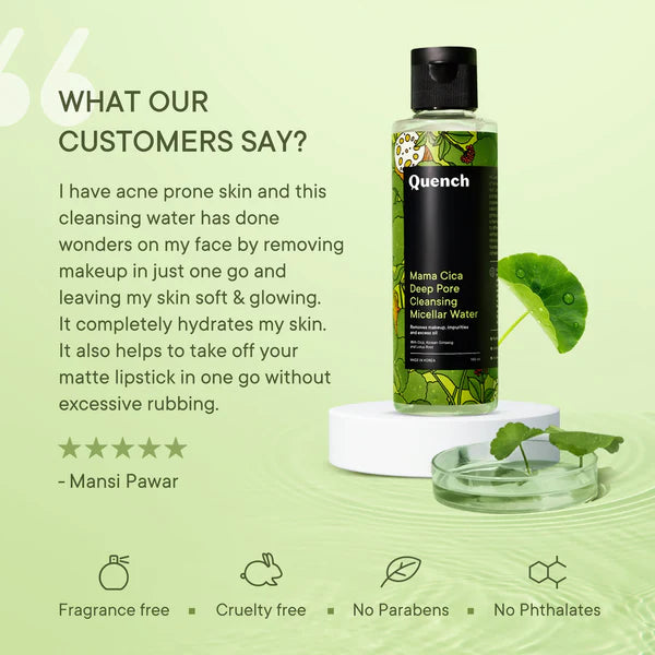 Quench Deep Pore Cleansing Micellar Water with Cica Herb Repair-30ml