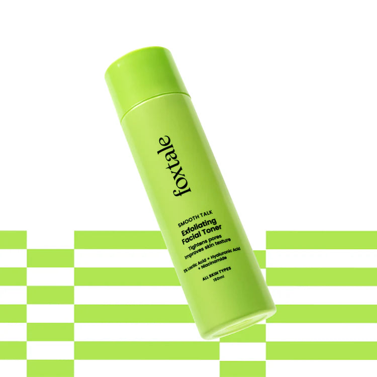 Foxtale Exfoliating Facial Toner 5% Lactic Acid + Niacinamide for brighter skin & tighter pores | 150 ml