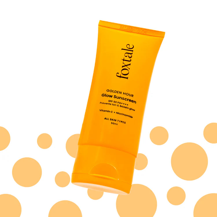 Foxtale SPF 50 Glow Sunscreen Bright and protected skin with Vitamin C + Niacinamide | 50ml