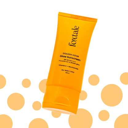 Foxtale SPF 50 Glow Sunscreen Bright and protected skin with Vitamin C + Niacinamide | 50ml