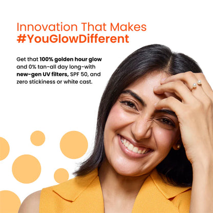 Foxtale SPF 50 Glow Sunscreen Bright and protected skin with Vitamin C + Niacinamide | 50ml