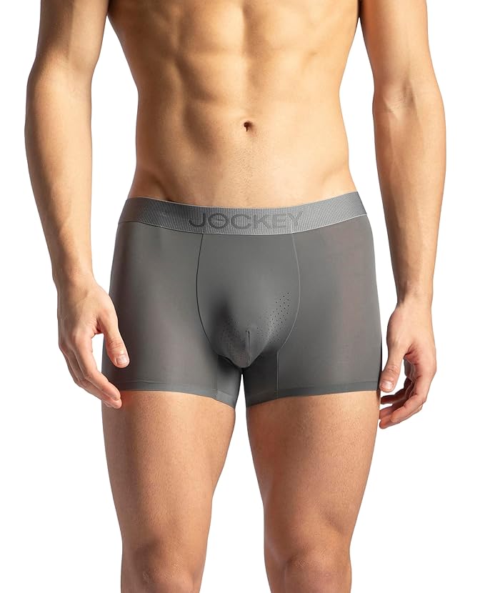 Jockey IC44 Men's Tactouch Microfiber Elastane Stretch Seamfree Bonded Solid Trunk with Internal Breathable Mesh