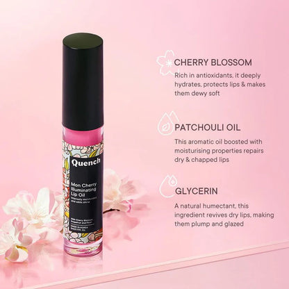 Quench Illuminating Lip Oil with Cherry Blossom Radiance - 5 ML