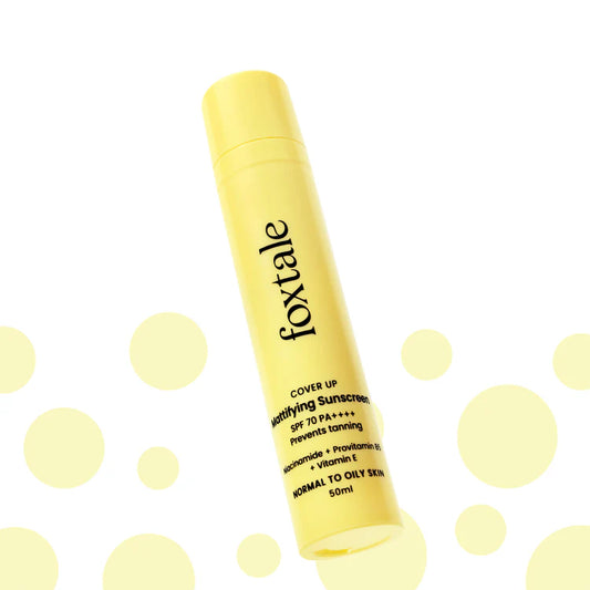 Foxtale SPF 70 Matte Finish Sunscreen for Oily Skin Provides UV protection and brightens skin | 50 ml