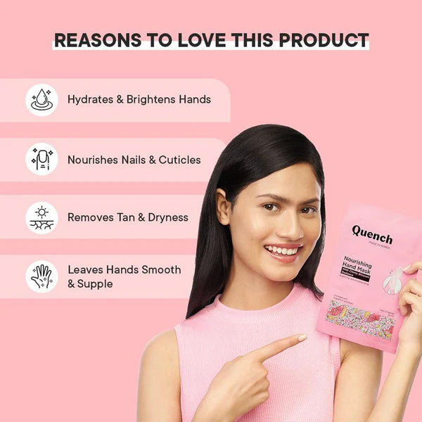 Quench Nourishing Hand Mask with Mon Cherry Radiance