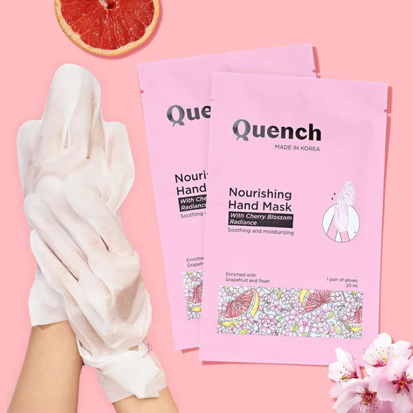 Quench Nourishing Hand Mask with Mon Cherry Radiance