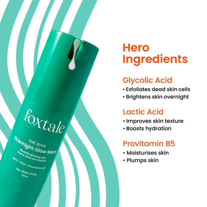 Foxtale Overnight Glow Mask For a salon-like brightening facial overnight | 30ml