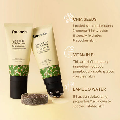 Quench Oil Control Moisturizer with Chia Seeds Omega 3 - 75 ML