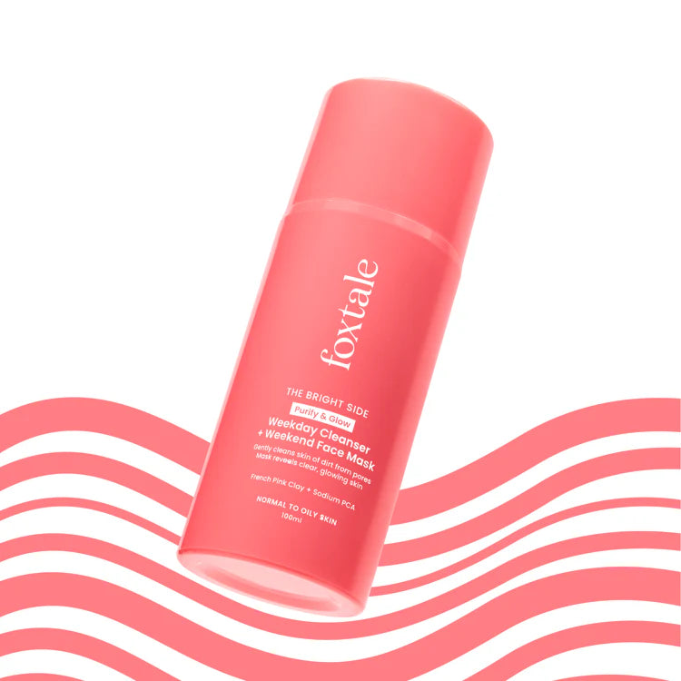 Foxtale Purify & Glow Cleanser + Mask Purifying cleanser doubles as an exfoliating glow facial | 100 ml