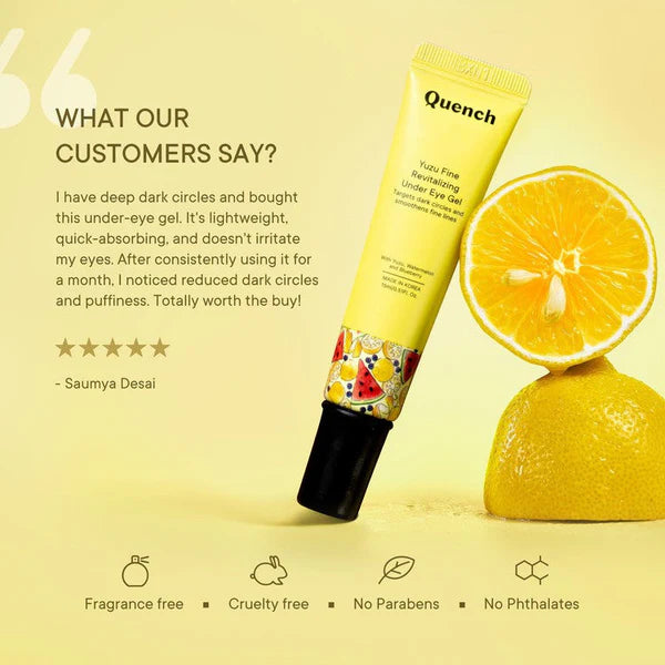 Quench Revitalizing Under Eye Gel with Yuzu Vitamin C - 15 ML