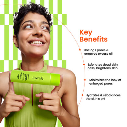 Foxtale Exfoliating Facial Toner 5% Lactic Acid + Niacinamide for brighter skin & tighter pores | 150 ml