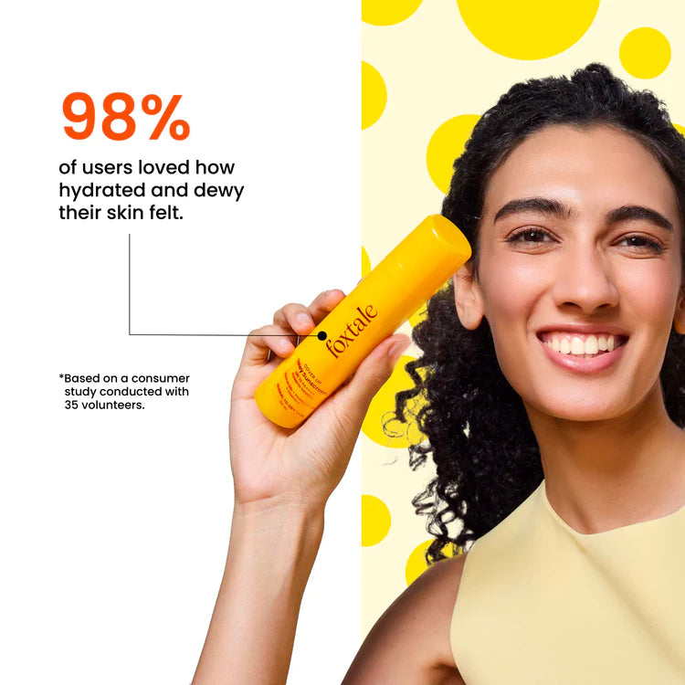 Foxtale SPF 70 Dewy Finish Sunscreen for Dry Skin Provides protection from UV rays and enhances overall complexion | 50ml