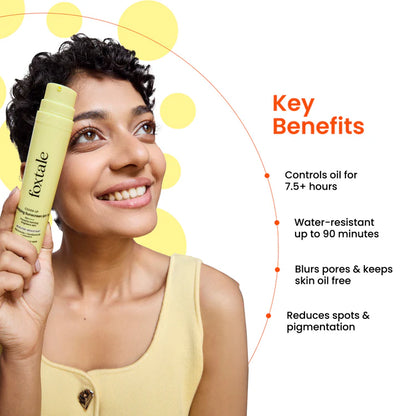 Foxtale SPF 70 Matte Finish Sunscreen for Oily Skin Provides UV protection and brightens skin | 50 ml