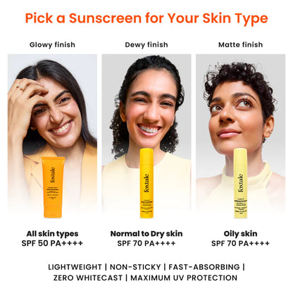 Foxtale SPF 70 Matte Finish Sunscreen for Oily Skin Provides UV protection and brightens skin | 50 ml