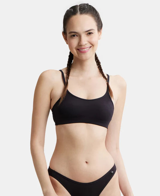 Jockey SS12 Women's Wirefree Non Padded Super Combed Cotton Elastane Stretch Full Coverage Beginners Bra with Adjustable Straps