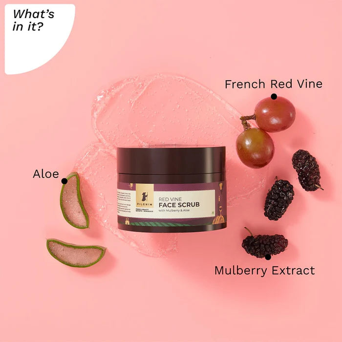 Pilgrim Red Vine Face Scrub with Mulberry & Aloe