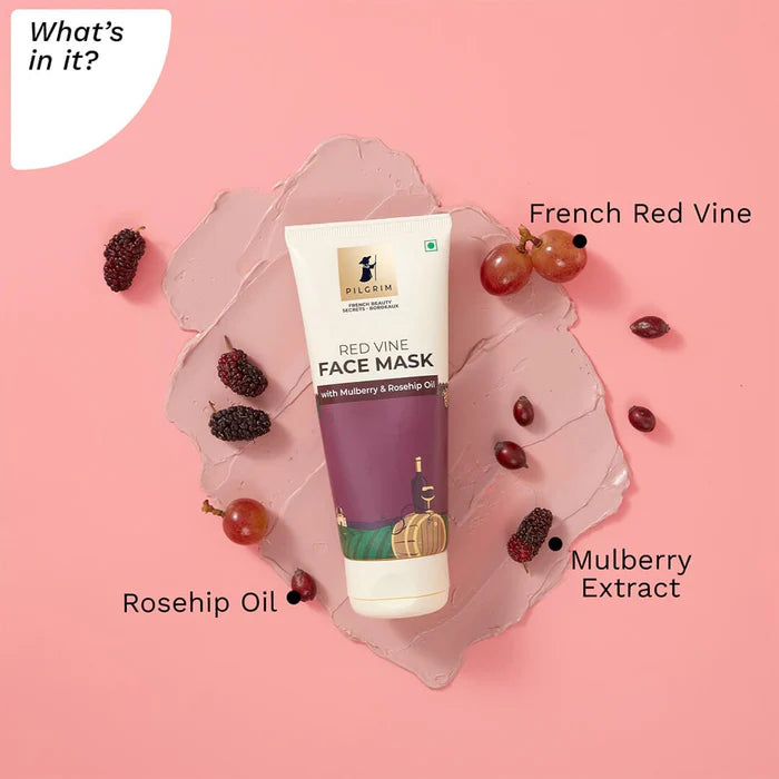 Pilgrim Red Vine Face Mask with Mulberry & Rosehip Oil