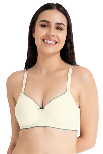 Amante  Casual Chic Solid Padded Non-Wired T-Shirt Bra-10901