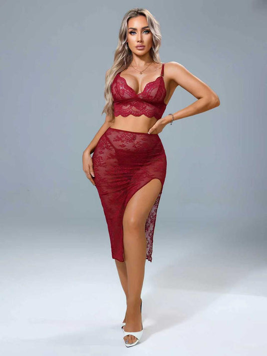 Midnight Muse 2-Piece Lace Set Lingerie